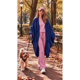 Taraaura Oversize Giyilebilir Tv Battaniyesi Unisex-Antrasit Mavi-M - 40 x 35 x 15 cm