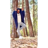 Taraaura Oversize Giyilebilir Tv Battaniyesi Unisex-Lacivert-L - Antrasit - Mavi - 1 x 32 x 27 cm