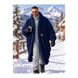 Taraaura Oversize Giyilebilir Tv Battaniyesi Unisex-Lacivert-L