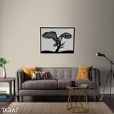 Taraf Dekorasyon Tarafını Seç Kara Kartal Görünümlü Ağaç Tablosu 30 x 45 cm