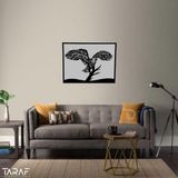 Taraf Dekorasyon Tarafını Seç Kara Kartal Görünümlü Ağaç Tablosu 50 x 70 cm
