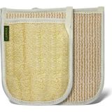 Taraflı Doğal Kabak Kesesi - Banyo Eldiveni - 24 x 17 cm Peeling Etkisi - Altın