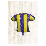 Tarafta Futbol Temalı Sarı-Lacivert Forma Folyo Balon