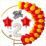TARAFTAR SARI, KIRMIZI 20 ADET BALON 2 ADET YILDIZ, 2 YAŞ KREM FOLYO BALON SETİ