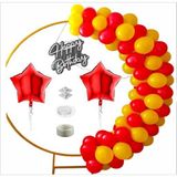 TARAFTAR SARI, KIRMIZI 60 ADET BALON 2 ADET YILDIZ FOLYO BALON SETİ