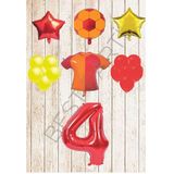 Taraftar Sarı Kırmızı Doğum Günü Balon Seti Yaş-4