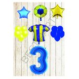 Taraftar Sarı Lacivert Doğum Günü Balon Seti Yaş-3
