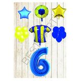 Taraftar Sarı Lacivert Doğum Günü Balon Seti Yaş-6