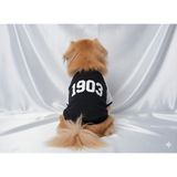 Taraftar Serisi 1903 Yazılı Köpek Sweatshirt - Küçük Irk Uyumlu Siyah Beyaz Giysi - Siyah - Beyaz - XL