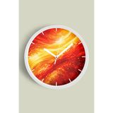 Taraftar Tasarımlı Modern Duvar Saati - 25cm - Önü Camlı Beyaz Kasa - Sessiz Mekanizma, JH1269S25BKP