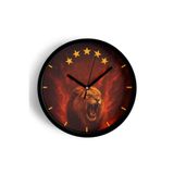 Taraftar Tasarımlı Modern Duvar Saati - 30cm - Önü Camlı Siyah Kasa - Sessiz Mekanizma, JH1265S30SKP