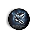 Taraftar Tasarımlı Modern Duvar Saati - 30cm - Önü Camlı Siyah Kasa - Sessiz Mekanizma, JH1266S30SKP