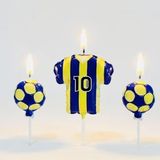 Taraftar Temalı Futbol Topu Sarı Lacivert Mum Set