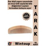 #Tarak Doğal Antistatik Masaj Etkili Profesyonel Saç Şekillendirme Ahşap Dar Dişli Oval Tarak 12'Li