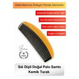 #Tarak El İşçiliği Sık Dişli Doğal Kemik Tarak Palo Santo Aromalı Antistatik Saç Bakım Tarağı Masaj Etkili Kompakt Sapsı