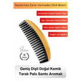 #Tarak El Yapımı Geniş Dişli Doğal Kemik Tarak Palo Santo Aromalı Antistatik Saç Bakım Tarağı Kıvırc