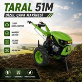 Taral 51M 12 Hp Dizel Çapa Makinesi Marşlı 3 İleri 1 Geri 32 Bıçaklı