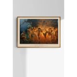Taranist A4 Boyut Kağıt Poster Joseph Tomanek - Nude Nymphs - Pan’ın Flütü Eşliğinde Dans Eden