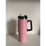 Tarantula Stainless Steel Pipetli Yandan Tutmalı 0.89 Lt Pembe Seyahat Termosu