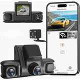 Tarçın 4 Kanal Araç Içi Kamera - 360 Derece Ultra Hd Yol ve Iç Kayıt, Dönebilen Yan Kameralar, G-Sensörlü Döngüsel Video Kaydı - Siyah