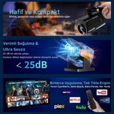 Tarçın 4K Full Hd 1080P Taşınabilir Projektör Hoparlör Hediyeli– 270° Döner Tasarım, Wifi 6 & Bluetooth 5.2, Otomatik Düzeltme, HDMI & USB Girişli - Siyah