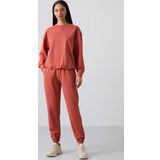 Tarçın Basic Pamuklu O Yaka Oversize Lastik Paça Kadın Eşofman Takım - 95287
