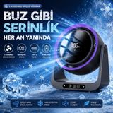 Tarçın Dijital Göstergeli Taşınabilir 5 Kademe Masaüstü Fan - Siyah