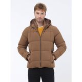 Tarçın Regular Fit Kapüşonlu Casual Dokuma Mont