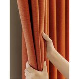 Tarçın Rengi Keten Dokulu Yüksek Kalite Fon Perde Ekstrafor Büzgülü - 200 x 270 cm