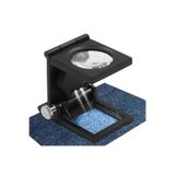 TAREZ LED Işıklı Lup Mercek Metal Katlanır Ölçekli Kılıflı Işıklı Büyüteç 8X