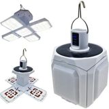 Tarez PT-2081 Solar Kamp Lambası, Katlanabilir USB Şarjlı Güneş Enerjili Kamp Lambası 60 Smd LED 1000 Lümen - Beyaz