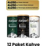 Tarihi Harput 1516 12X250G Dibek + Fıstıklı Dibek + Menengiç Kahvesi - Türk Kahvesi - 3 kg