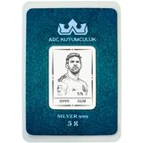 Tarihin En İyi Futbolcusu Lionel Messi Temalı Hediyeye Özel 5 Gr 999 Ayar Gümüş İle Tasarlanmış Gümüş Külçe