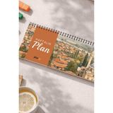 Tarihsiz Spiralli Haftalık Masaüstü Planlayıcı - Bursa - 10X30 cm Plango - Kahverengi