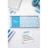 Tarihsiz Spiralli Haftalık Masaüstü Planlayıcı - Dalga - 10X30 Cm Plango