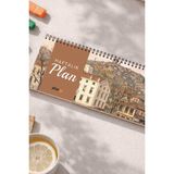 Tarihsiz Spiralli Haftalık Masaüstü Planlayıcı - Kocaeli - 10X30 cm Plango - Kahverengi