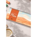 Tarihsiz Spiralli Haftalık Masaüstü Planlayıcı - Kum - 10X30 cm Plango - Turuncu