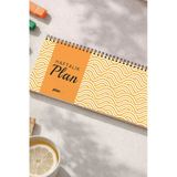 Tarihsiz Spiralli Haftalık Masaüstü Planlayıcı - Sarı Dalgalar - 10X30 Cm Plango