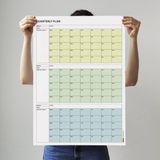 Tarihsiz Üç Aylık Duvar Takvimi, 90 Günlük Plan, Duvar Planlayıcı, Yeşil Renk - 50x70 cm