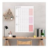 Tarihsiz Uc Aylik Duvar Takvimi, Pembe Renk, Uc Aylik Duvar Planlayicisi, 90 Gunluk Takvim, 90 Gunluk Plan - 35X50cm