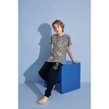 Tarık Erkek Çocuk Kaplan T-Shirt Uzun Alt Penye Süprem Bisiklet Yaka Orta Kalın Pijama TAKIMI-3973 - Antrasit - Açık Gri - 7 - 8 Yaş