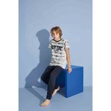 Tarık Erkek Çocuk New York T-Shirt Uzun Alt Penye Süprem Bisiklet Yaka Orta Kalın Pijama TAKIMI-4004 - Antrasit - Açık Gri - 3 - 4 Yaş