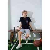 Tarık Erkek Çocuk Sportswear Basket T-Shirt Sweatshirt Alt Bisiklet Yaka Orta Kalın Pijama TAKIMI-3946 - Siyah - 6 - 7 Yaş