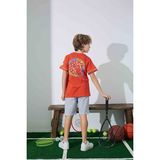 Tarık Erkek Çocuk Sportswear Basket T-Shirt Sweatshirt Alt Bisiklet Yaka Orta Kalın Pijama TAKIMI-3946 - Turuncu - 7 - 8 Yaş