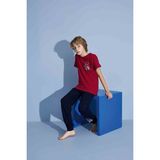 Tarık Erkek Çocuk T-Shirt Uzun Alt Penye Süprem Bisiklet Yaka Orta Kalın Pijama TAKIMI-3928 - Bordo - 8 - 9 Yaş