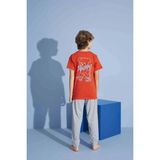 Tarık Erkek Çocuk T-Shirt Uzun Alt Penye Süprem Bisiklet Yaka Orta Kalın Pijama TAKIMI-3928 - Turucu - 7 - 8 Yaş