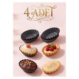 TARIK HOME 4 Adet Sandal Model Mini Karbon Çelik Tart, Kek ve Turta Kalıbı Seti - 9x5,5 cm Porsiyonluk