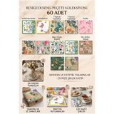 TARIK HOME 60 Adet Renkli Desenli Kağıt Peçete Seti - Çiçekli & Vintage Dekoratif Peçete Koleksiyonu (Sunum ve Parti İçin)
