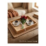 TARIK HOME Lüx Bambu Ahşap Tepsi Sunum Tepsisi (30 x 20 cm)