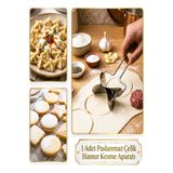 TARIK HOME Paslanmaz Çelik Hamur Kesme Ruleti - Yuvarlak Form Pratik Mantı, Tartolet ve Ravioli Kalıbı (1 Adet)
